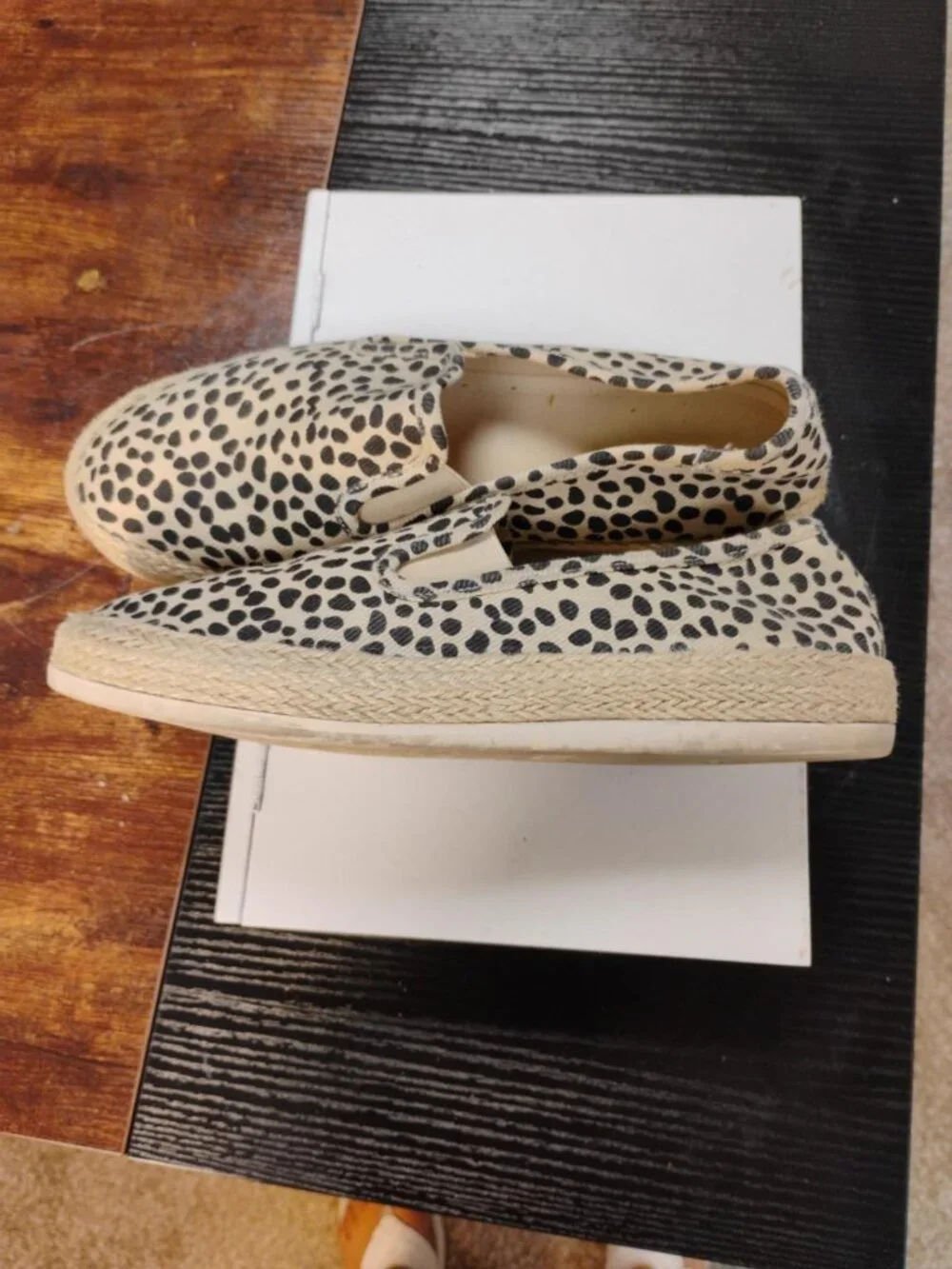 Esprit Leopard Canvas Espadrille Slip-On Flats 8.5
